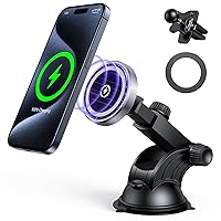 for MagSafe Car Mount Charger, 15W Fast Charging Magnetic Wireless Car Charger Air Vent Dash Windshield Car Phone Holder Mount for iPhone 15/14/13/12 Series and MagSafe/Magnetic Cases