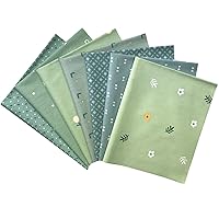 7 Pieces 18x22 inches Cotton Fabric Fat Quarter Fabric Bundles Quilting Cotton Floral Craft Fabric Pre-Cut Squares for Patchwork Sewing Quilting Crafting (Green Blue)