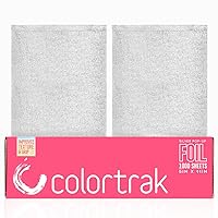 Colortrak Embossed Sheets Silver Aluminum Foil Pop-up Dispenser, 1000 Pre-cut Sheets Non-slip Textured Silver 5 x 11 Sheets for Hair Foil Coloring and Highlighting Sheet Applications