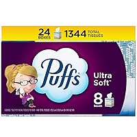 Puffs Ultra Soft Non-Lotion Facial Tissues, 24 Cubes, 56 Tissues Per Box