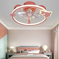 Led 85W Bedroom Ceilifan Light Stepless Dimming,Smart Ceilifans with Lights and Remote/App Control,Silent Fan Ceilingps,Kids Fan Lightiadjustable 6-Speed Wind/Pink/B