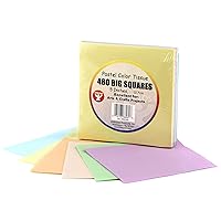 Hygloss Products Tissue Paper Squares - Great for Arts & Crafts, DIY Projects, Classroom Activities and More - Pre-Cut, 5 Inches - 80 Each of 6 Assorted Pastel Colors - 480 Pieces