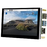 5inch DSI LCD 800 x 480, TFT Wide Angle, Capacitive Touch Display for Raspberry Pi 4B /3B+/3A+/3B/2B/B+/A+, Compute Module 4/3/3+, Refresh Rate up to 60Hz