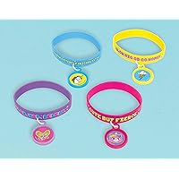 Amscan Rainbow Butterfly Unicorn Kitty Rubber Bracelets, 2 1/2