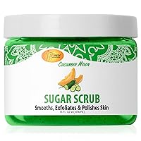 Sugar Body Scrub, Cucumber Melon, 16 Oz, Exfoliating, Moisturizing, Hydrating and Nourishing, Glow, Polish, Smooth and Fresh Skin - Body Exfoliator