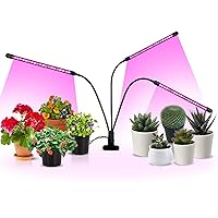 iPower 21 LED Grow Light with Full Spectrum for Indoor Plants, Adjustable Gooseneck, 3 Light Modes&10 Dimmable Levels, Auto 6H/9H/12H Timer