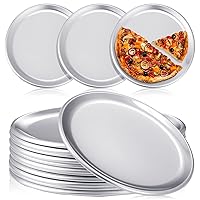12 Pieces Pizza Pan Bulk Restaurant Aluminum Pizza Pan Set Round Pizza Pie Cake Plate Rust Free Pizza Pie Cake Tray for Oven Baking Home Kitchen Restaurant Easy Clean (8 Inch)