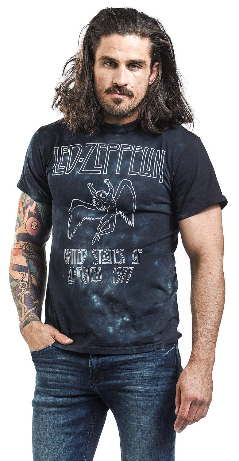 Liquid Blue Men's Led Zeppelin USA Tour '77 T-Shirt