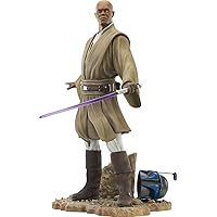 Diamond Select Toys Star Wars Premier Collection: Attack of The Clones: Mace Windu Statue, Multicolor,11 inches