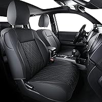 LUCKYMAN CLUB Tacoma Seat Covers, Fit for 2016-2023 Tacoma Crew Double Cab SR SR5 TRD Sport TRD Off-Road TRD PRO Limited with Water Proof Faux Leather(Full Set 2016-2023, Black)