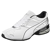 Puma Men's Tazon 6 Fm Ankle-High Leather Training Shoes, white/black/red, 29.0 cm