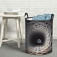 Laundry Hamper with Durable Handle Foldable Laundry Basket for Bathroom Bedroom 3d Art Waterproof Organizer Basket Dirty Clothes Organizer Bag for Dorm