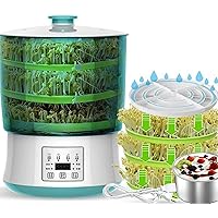 Smart Bean Sprout Machine, Germination Tank Seed Germination Machine LED Display Time Control Automatic Bean Sprout Machine 3M Extension Cable 2Pcs,3 Layers-1/