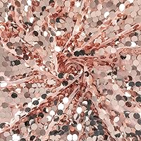 Blush/Rose Gold Large Payette Sequin Fabric Bolt (10 yards) 1 Count - Luxurious & Sparkling, Ideal for Event Decor & Fashion Design