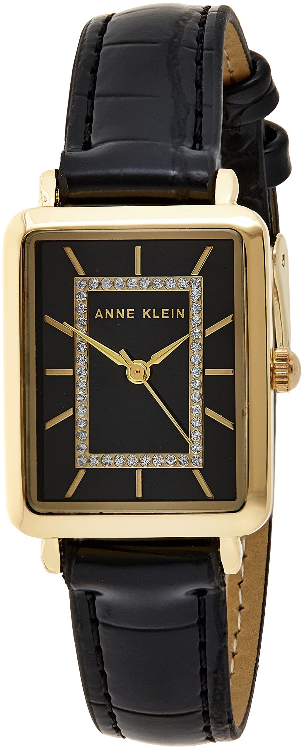 Anne Klein Women's Glitter Accented Croco-Grain Strap Watch, AK/3820