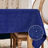 BALCONY & FALCON Rectangle Tablecloth Washable Wrinkle Resistant and Water Proof Table Cloth Decorative Linen Fabric Tablecloths for Dining Parties Kitchen Wedding and Outdoor Use (Royal Blue, 55x95)