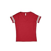 LAT Ladies' Curvy Fit Premium Jersey V- Neck Short Sleeve Football Tee