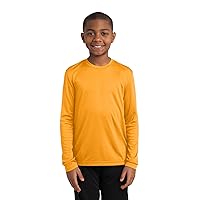 Youth Long Sleeve PosiCharge Competitor Tee M Gold