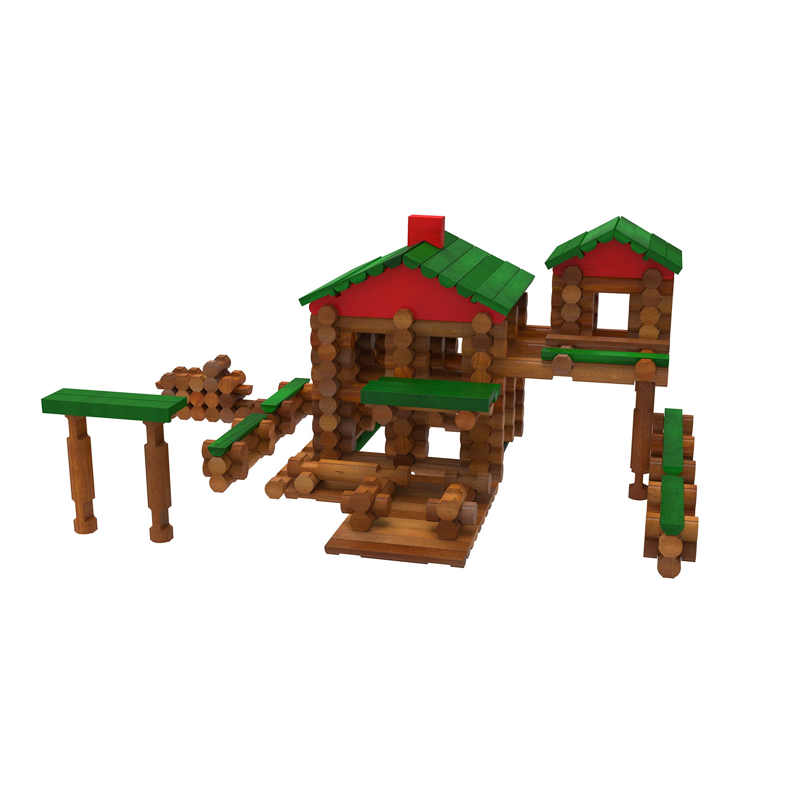 LINCOLN LOGS – Classic Farmhouse, 268 Pieces, Real Wood Logs - Ages 3+ - Best Retro Building Gift Set for Boys/Girls - Creative Construction Engineering - Preschool Education Toy