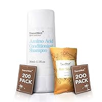 Travelwell (Bundle - Travel Size Guest Cleaning Soaps 0.75oz/21g, Individually Wrapped 200 Bars per Box & Travel Size Shampoo & Conditioner 2 in 1, 1.0 Fl Oz/30ml, Individually Wrapped 200 Bottles