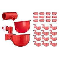 RentACoop DIY Waterer Kit for PVC Piping - Auto-Fill Cups with Inserts and Tee Fittings with UV Inhibitor for Sun Protection - Great for Chickens, Turkeys, Peafowl, and Other Poultry - 12 Pack