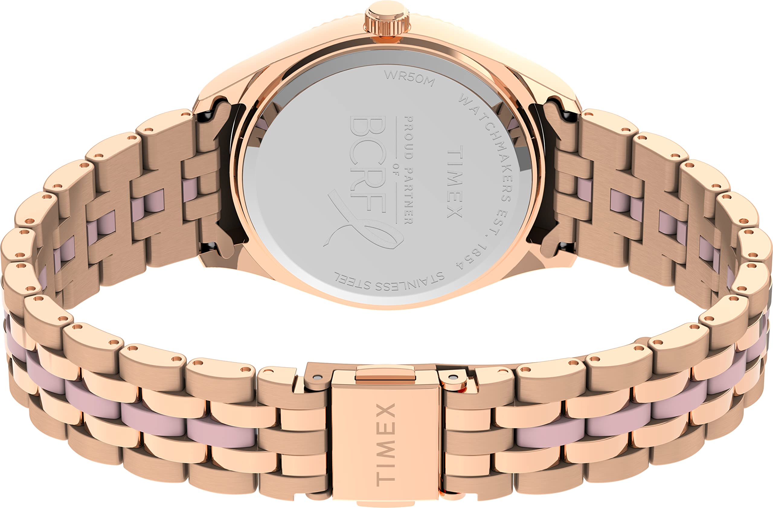Timex Women's Waterbury Legacy x BCRF 36mm Watch - Rose Gold-Tone Bracelet Pink Dial Rose Gold-Tone Case