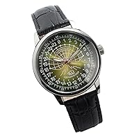 Military Raketa Polar Mens Wrist Watch 24 Hours Day & Night Rare Mens Watch Gift for Mens (Classic Black Strap)