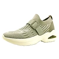 Women's Clogs Buckle Sneakers, Slip-On, Knit, Thick Sole, Bijou, Air Lightweight, 93371000