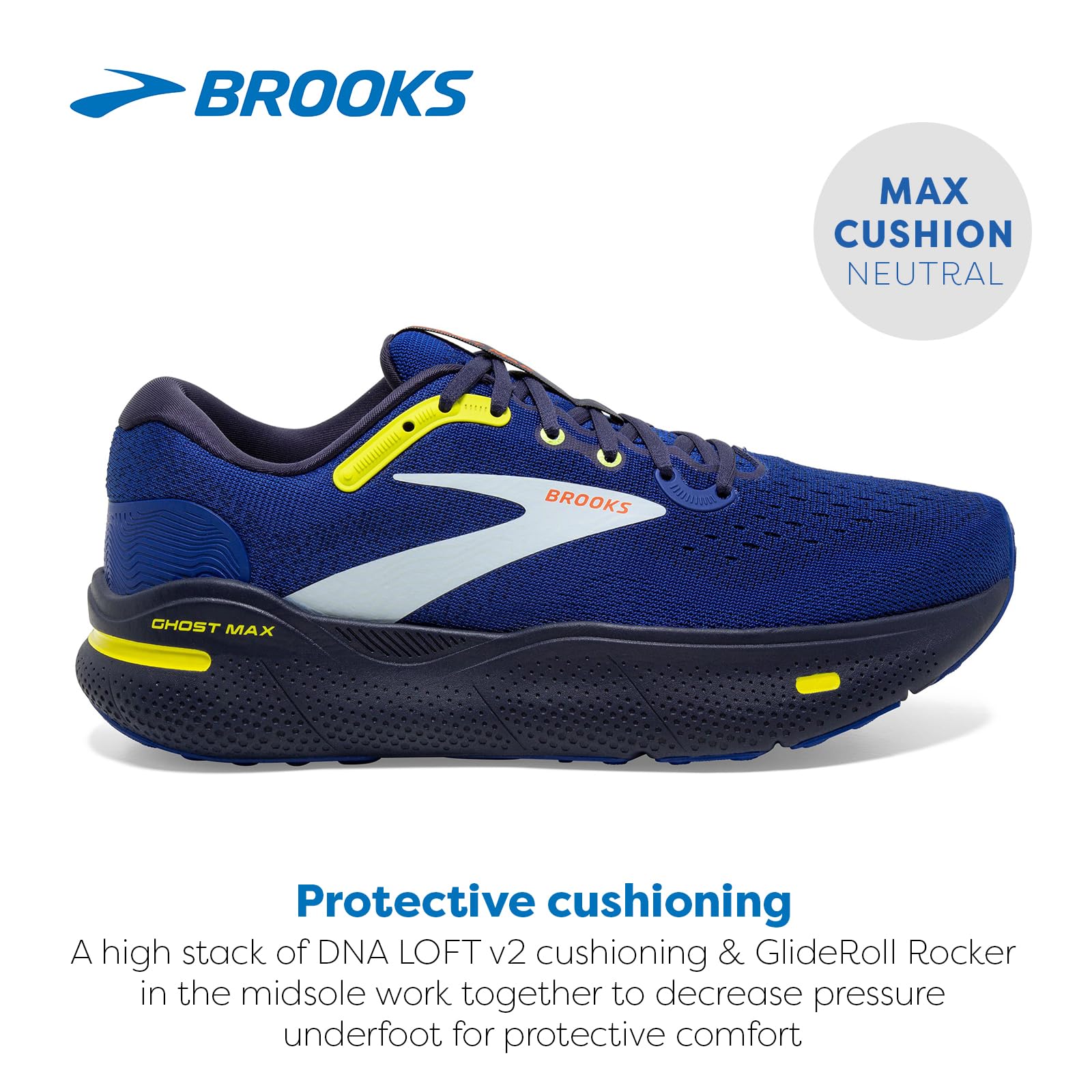 Brooks Men’s Ghost Max Cushion Neutral Running & Walking Shoe