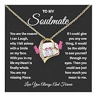 To My Soulmate Necklace For Women, Romantic Jewelry For Her, Express Your Love With Forever Love Necklace, Soulmate Gifts For Her With Remarkable Message Card And Amazing Box