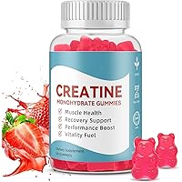 Creatine Monohydrate Gummies for Men & Women, 5g of Creatine Per Serving for Enhanced Muscle Growth, Strength, and Recovery, Low Sugar-Pre-Workout Supplement-Strawberry Flavor, 60 Count