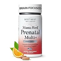 Best Nest Wellness Mama Bird Prenatal Vitamin: Vegan Prenatal Vitamins for Women with Methylfolate (Folic Acid), w/Organic Herbal Blend, Prenatal Vitamins for Women B12, Choline, Once Daily, 30 Count