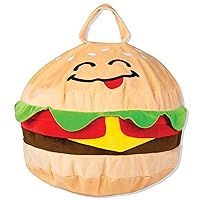 Good Banana Cheeseburger Toy Storage Bag - Convertible Fill n' Chill Bag That transforms into a Comfy seat When Full of Plush Toys for Kids Rooms, Multi, (TSHAMB)