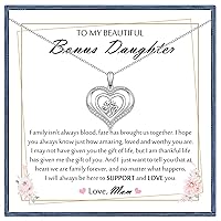 CERSLIMO Daughter Gifts from Mom & Dad - Unique Christmas Birthday Gifts for Daughters Stepdaughter Bonus Daughter Gift Ideas, Sterling Silver to My Daughter Necklace from Mother And Father