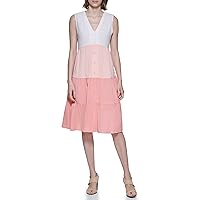 Calvin Klein Women's Relax Sleeveless V-Neck with Side Pleated Ruffle