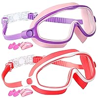 Kids Goggles Anti-Fog 2 Pack Swimming Goggles for kids 6-14 No Leaking Kids Swim Goggles Anti-UV Waterproof