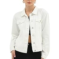Argstar Denim Jacket for Women Button Up Long Sleeve with Pockets (Available in Inner Pockets)