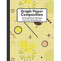Graph Paper Composition: 4x4 Quad Ruled Graph Paper Notebook | 120 Pages | Matte Cover | 8.5 x 11 In | Trendy Geometric Pattern With Flower