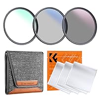 K&F Concept 67mm UV/CPL/ND Lens Filter Kit (3 Pieces)-18 Multi-Layer Coatings, UV Filter + Polarizer Filter + Neutral Density Filter (ND4) + Cleaning Cloth+ Filter Pouch for Camera Lens (K-Series)