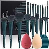 DUcare Makeup Brushes Set 17 Pcs with Brush Cleaning Mat and Makeup Sponge Professional Face Powder Eye Shadow Powder Liquid Cream Kit Gift Box