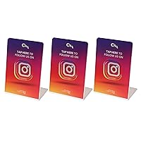NFC Social Media Growth Pack: Multi-Platform Networking Card & Display, Follower Increase, Reusable, Slim, Durable & Compatible for Influencers & Business - Instagram Tap Stand, Pack of 3