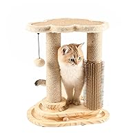 Made4Pets Cat Scratching Post, Cat Self Groomer for Indoor Cats, Cloud Soft Perch for Rest, 17.5