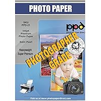 50 Sheets Inkjet Super Premium Satin Semi Gloss Photo Paper 8.5x11 Letter Size 68lbs 255gsm 10.5mil Microporous Professional Photographer Grade Instant Dry Fade and Water Resistant (PPD-21-50)