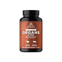 Ancient Nutrition Organ Supplements, Once Daily Grass-Fed and Wild Organ Complex Capsules, Liver, Heart, Kidney Supports Organ, Cognitive, and Immune System Health, 30 Ct