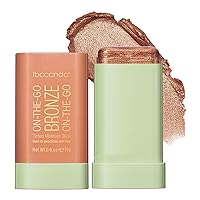 Multi-Use Makeup Bronzer Stick, On the Go Glow Bronze Tinted Moisture Stick, Hydrating Solid Moisturizer with Bronze Tint, Natural Bronzed Glow, Blends Effortlessly, for Eyes, Lips & Cheeks