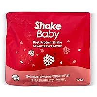 [SHAKE BABY] Diet Protein Shake Spout Pouches, Low-Calories and On-the-Go Meal Replacement Rich in Vitamins and Minerals, Individually Packaged (40g x 7ct) (Strawberry)
