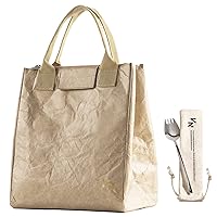 Lunch Bag Women Beige - Timeless Design for Fashionable Women – Reusable and Easy to Carry – Insulated Lunch Tote - Tyvek Material – Great for Work, Office, Picnic, Travel, Yoga