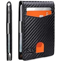 Zitahli Slim Wallets for Men - Minimalist Money Clip Mens Wallet - RFID Blocking Front Pocket Bifold Wallet - Credit Card Holder with ID Window Gift Box