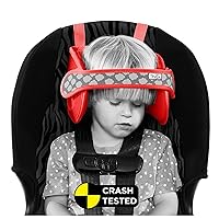 Child Car Seat Head Support - A Comfortable Safe Sleep Solution (Red).