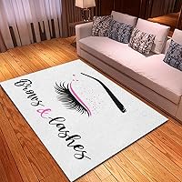 Non-Slip Area Rug 2'x 3' Brows and Lashes of for Beauty Salon Lash Extensions Rugs Carpet for Classroom Living Room Bedroom Dining Kindergarten Room